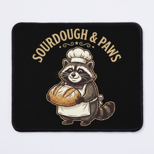 Item preview, Sourdough & Paws Raccoon Baker Funny Bread Baking & Raccoon Hobby Tee designed and sold by KreatoLab.