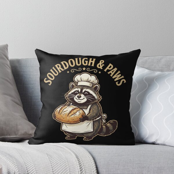 Item preview, Sourdough & Paws Raccoon Baker Funny Bread Baking & Raccoon Hobby Tee designed and sold by KreatoLab.