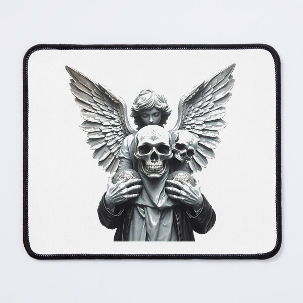 Item preview, Fallen Angel Statue Holding A Diamond Fashion Skull Grey Silver LIMITED EDITION designed and sold by S1LVERst.