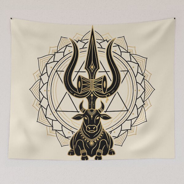 Item preview, Shiva Trishul Nandi Sacred Geometry designed and sold by hutofdesigns.