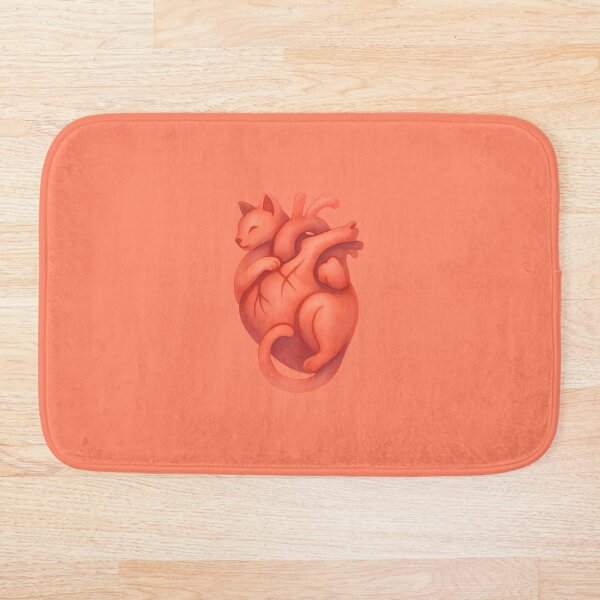 Artikelvorschau, Sleeping Orange Cat Anatomical Heart Monochromatic Watercolor Art entworfen und verkauft von mijaczeek.