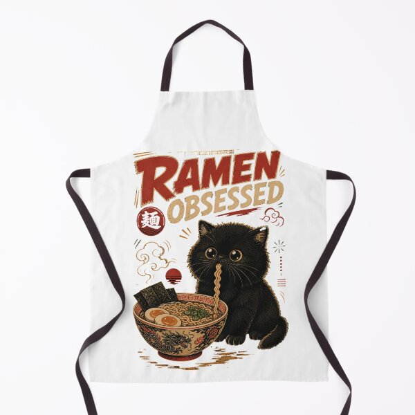 Item preview, Ramen Obsessed Cute Black Cat Japanese Kawaii designed and sold by SoulTreasures.