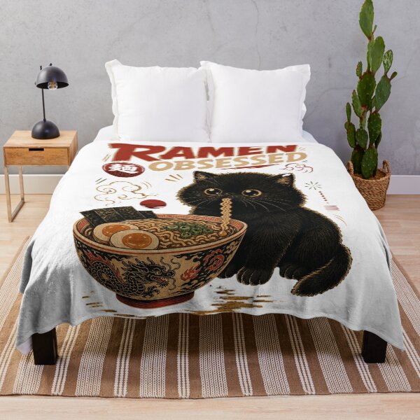 Item preview, Ramen Obsessed Cute Black Cat Japanese Kawaii designed and sold by SoulTreasures.