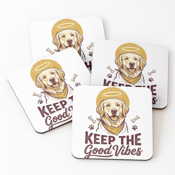 Item preview, Keep the Good Vibes – Golden Retriever Halo Design designed and sold by @SHINTOSARTSTORE.