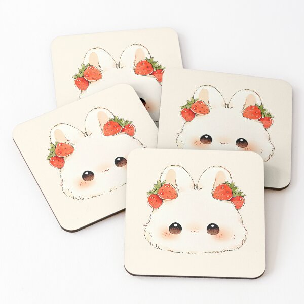 Item preview, Cute Bunny Strawberry Bows Kawaii Art designed and sold by jianina-alondra.