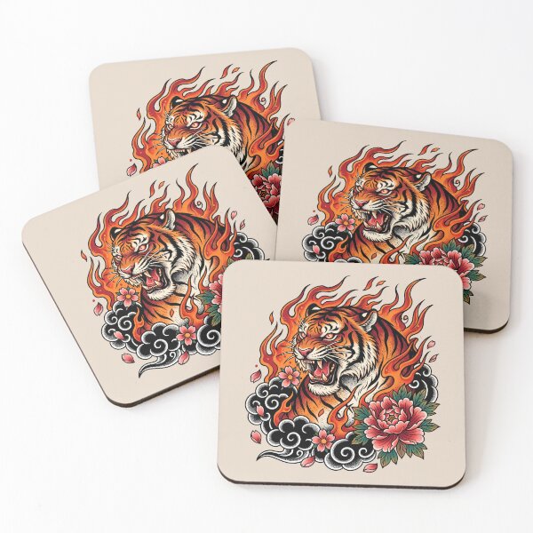 Item preview, Flames Tiger Tattoo designed and sold by Tnerv.