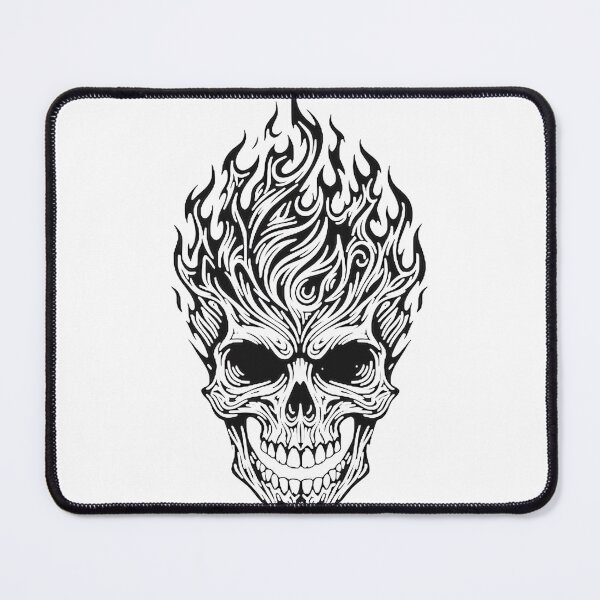 Item preview, Flaming Skull Tattoo Art Design Black LIMITED EDITION designed and sold by S1LVERst.