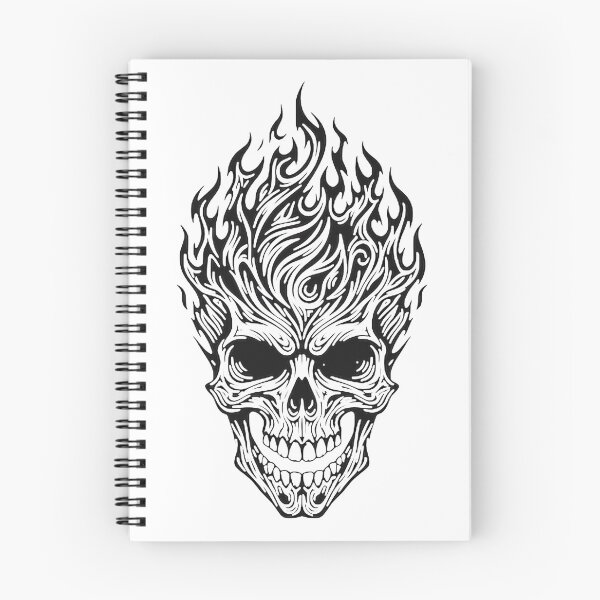 Item preview, Flaming Skull Tattoo Art Design Black LIMITED EDITION designed and sold by S1LVERst.
