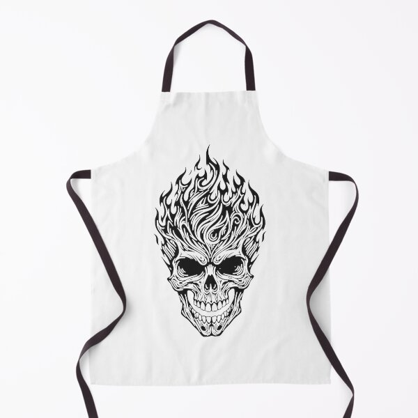 Item preview, Flaming Skull Tattoo Art Design Black LIMITED EDITION designed and sold by S1LVERst.