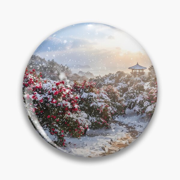 Item preview, Winter’s Noble Bloom: Red Camellias Dancing in the Snow designed and sold by SOOstudio73.