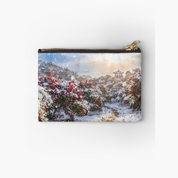 Item preview, Winter’s Noble Bloom: Red Camellias Dancing in the Snow designed and sold by SOOstudio73.