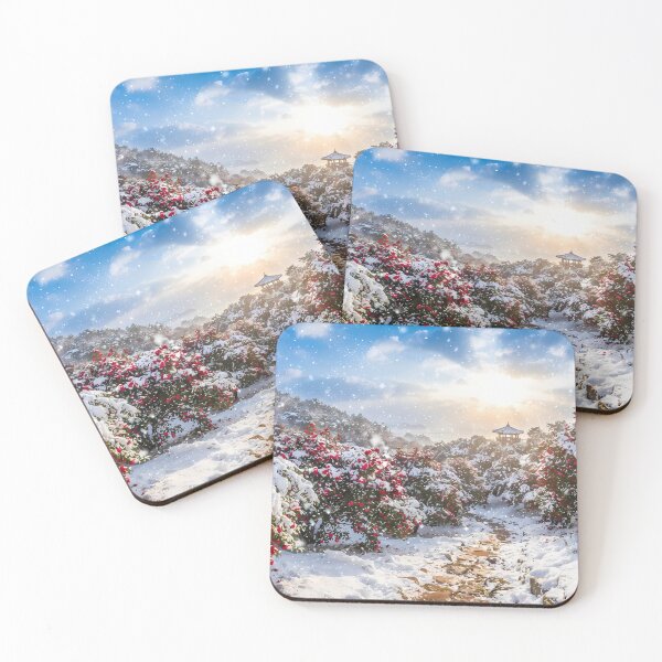 Item preview, Winter’s Noble Bloom: Red Camellias Dancing in the Snow designed and sold by SOOstudio73.