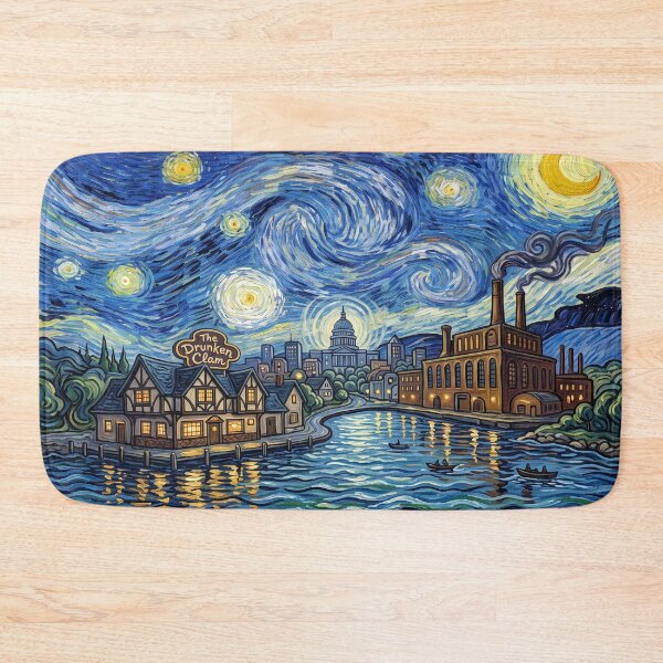 Item preview, Quahog Rhode Island Starry Night Landscape designed and sold by Bad-Decisions-Designs.