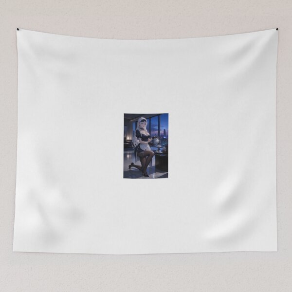 Item preview, White Haired Maid Pouring Tea with Gojo Vibe designed and sold by CathryneDelamort.