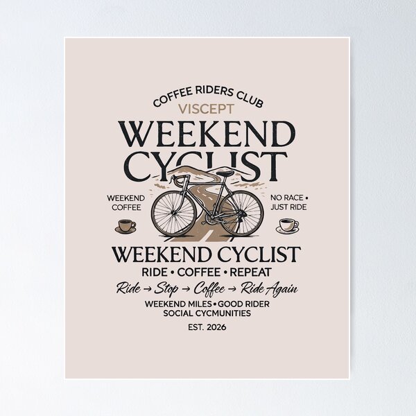 Item preview, Weekend Cyclist Coffee Riders Club Vintage Bicycle Cycling designed and sold by KakangMudi.