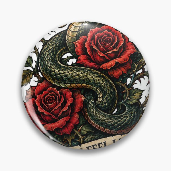 Item preview, Hugs Can Feel Like Coils Before The Strike - Edgy Traditional Snake & Roses Quote Sticker designed and sold by Saniyamirza07.