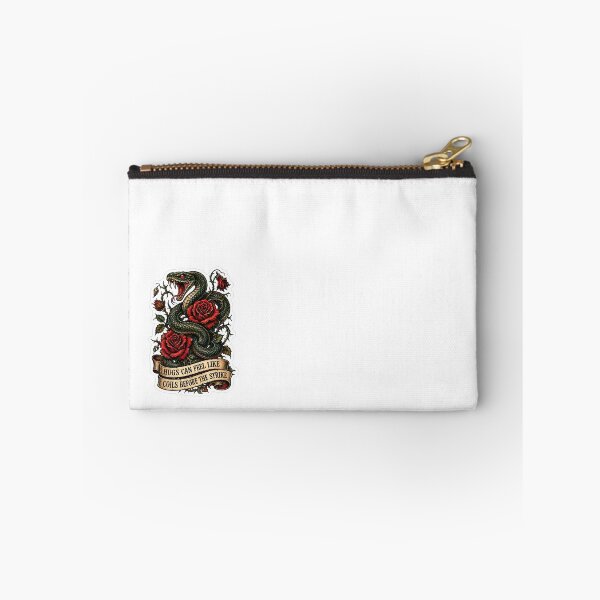 Item preview, Hugs Can Feel Like Coils Before The Strike - Edgy Traditional Snake & Roses Quote Sticker designed and sold by Saniyamirza07.