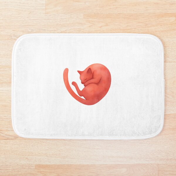 Artikelvorschau, Sleeping Red Cat Heart Watercolor Illustration Cute Pet Art entworfen und verkauft von mijaczeek.