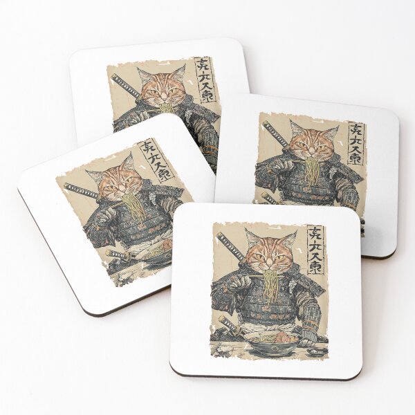 Item preview, Samurai Cat Ramen Japanese Anime designed and sold by roartusa.