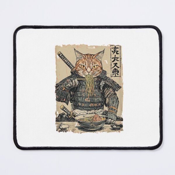 Item preview, Samurai Cat Ramen Japanese Anime designed and sold by roartusa.