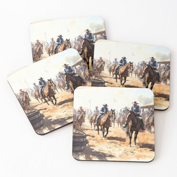 Item preview, Ranch Hands Ride Out, Color Sketch Art Print designed and sold by Old Barn Studios.
