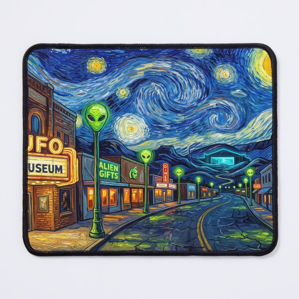 Item preview, Roswell New Mexico Starry Night Landscape designed and sold by Bad-Decisions-Designs.