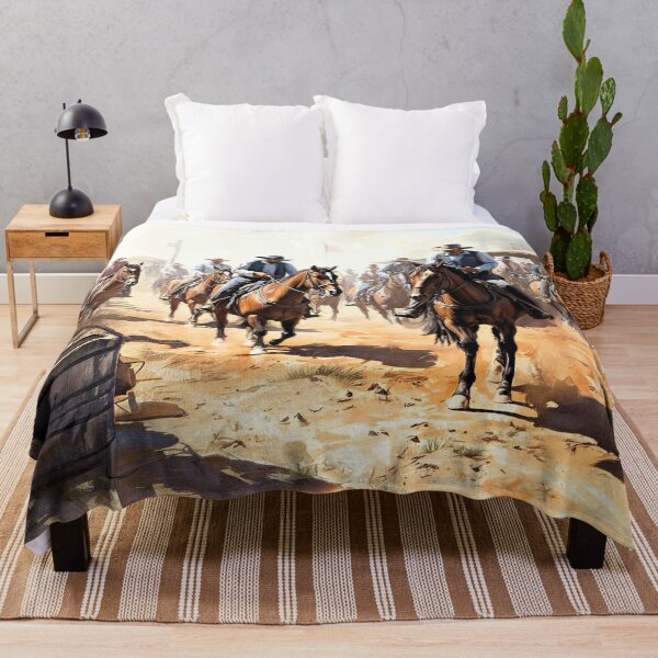 Item preview, Ranch Hands Ride Out, Color Sketch Art Print designed and sold by Old Barn Studios.