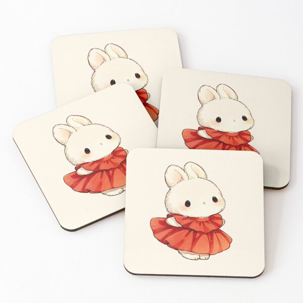 Item preview, Cute Bunny in Red Dress Illustration designed and sold by jianina-alondra.