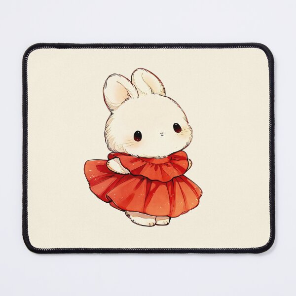 Item preview, Cute Bunny in Red Dress Illustration designed and sold by jianina-alondra.