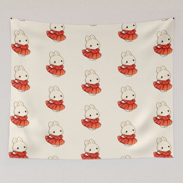 Item preview, Cute Bunny in Red Dress Illustration designed and sold by jianina-alondra.