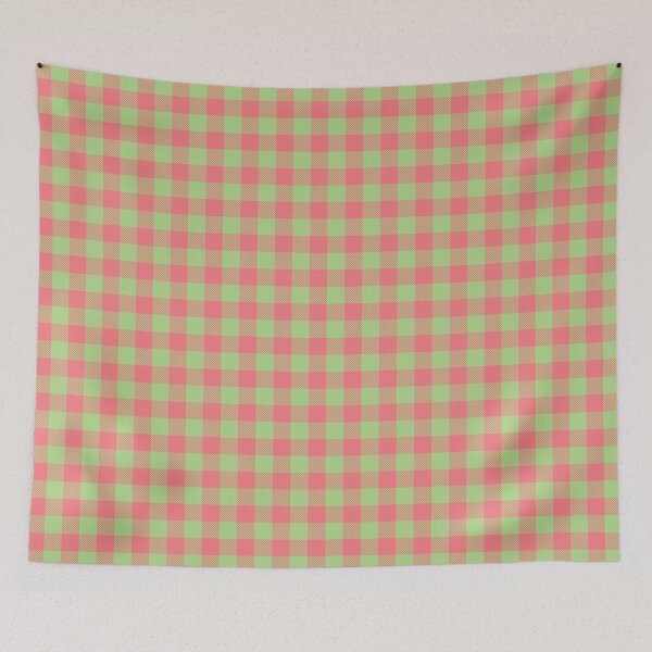 Item preview, Vibrant Gingham Coral Pink and Sage Green Buffalo Plaid Seamless Pattern Classic Check Geometric Graphic Vector designed and sold by RS4you.