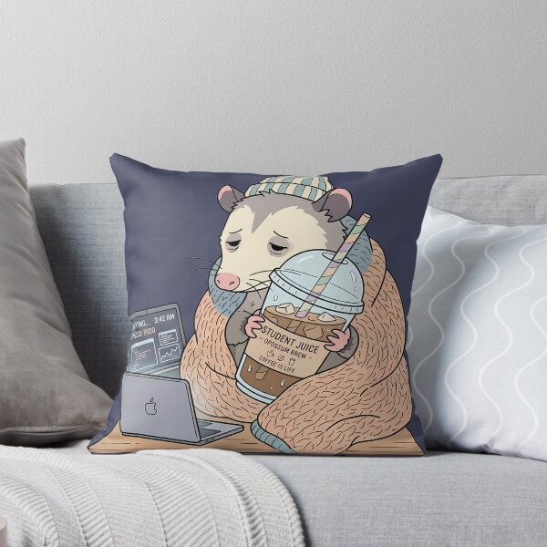 Item preview, Tired Study Opossum Iced Coffee Funny Student Meme designed and sold by DripCultureLab.