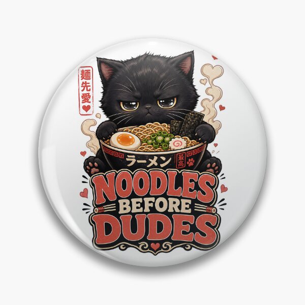 Item preview, Noodles Before Dudes Cute Black Cat Ramen Japanese Kawaii designed and sold by SoulTreasures.