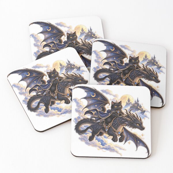 Item preview, Black Cat and Black Dragon designed and sold by Cat-loveparttime.