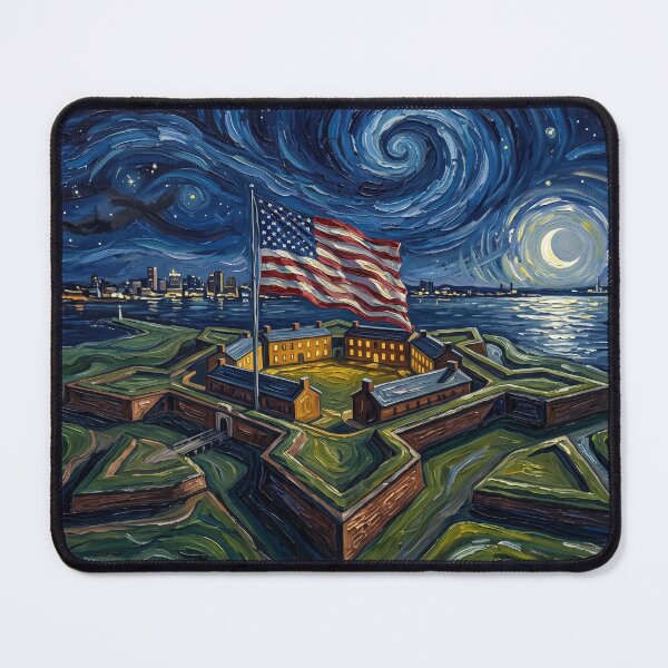 Item preview, Fort McHenry Starry Night Historical Landscape designed and sold by Bad-Decisions-Designs.