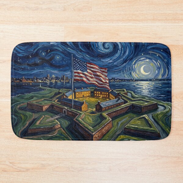 Item preview, Fort McHenry Starry Night Historical Landscape designed and sold by Bad-Decisions-Designs.