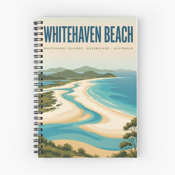 Item preview, Whitehaven Beach Hill Inlet Vintage Travel Poster - Whitsunday Islands Australia designed and sold by pod24.