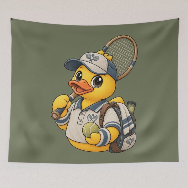 Artikelvorschau, Tennisspieler aus Gummiente – Vintage-Edition entworfen und verkauft von BROHLine Studio.