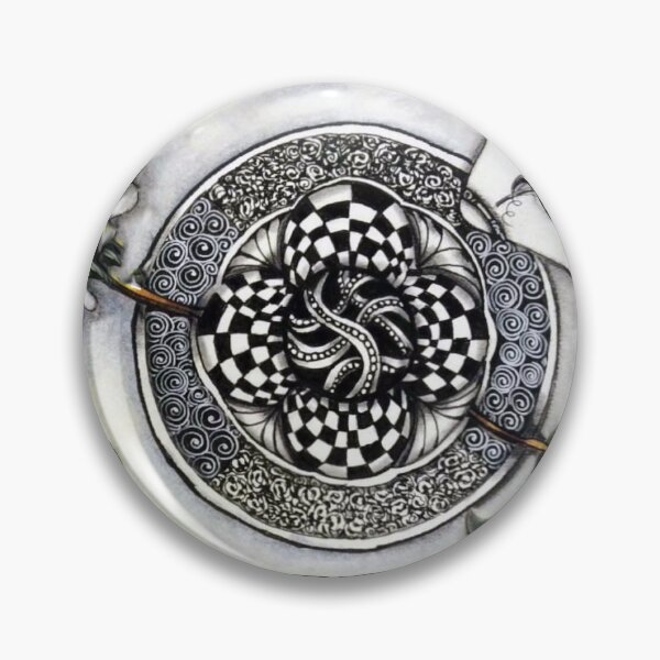 Item preview, Zentangle Mandala Daisy Checkerboard designed and sold by LorieFossaArt.