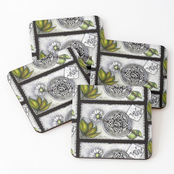 Item preview, Zentangle Mandala Daisy Checkerboard designed and sold by LorieFossaArt.