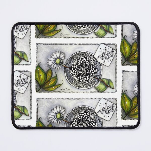 Item preview, Zentangle Mandala Daisy Checkerboard designed and sold by LorieFossaArt.