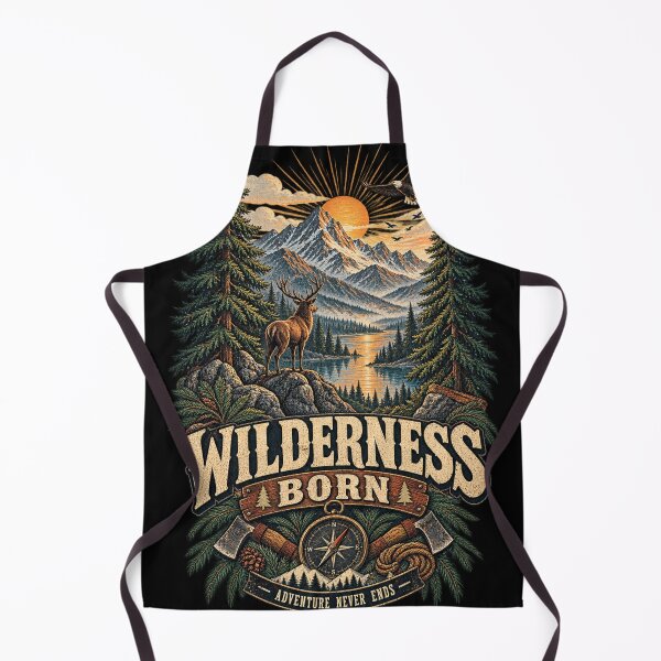 Item preview, Wilderness Born – Vintage Deer Eagle Mountain Nature T-Shirt – Outdoor Adventure Art designed and sold by @SHINTOSARTSTORE.