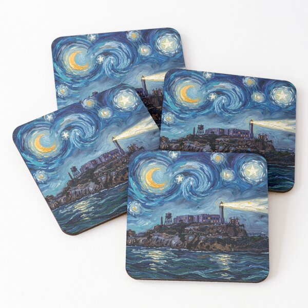 Item preview, Alcatraz Island Starry Night Historical Landscape designed and sold by Bad-Decisions-Designs.