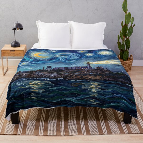 Item preview, Alcatraz Island Starry Night Historical Landscape designed and sold by Bad-Decisions-Designs.
