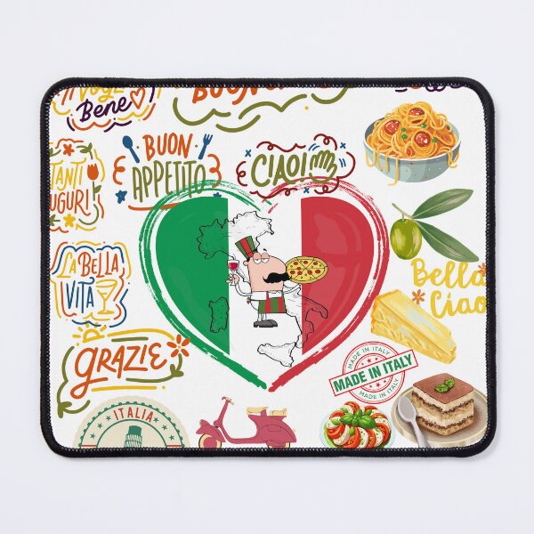 Item preview, Italian Vibes Doodles - Food, Culture & Phrases Collage designed and sold by V8Green.