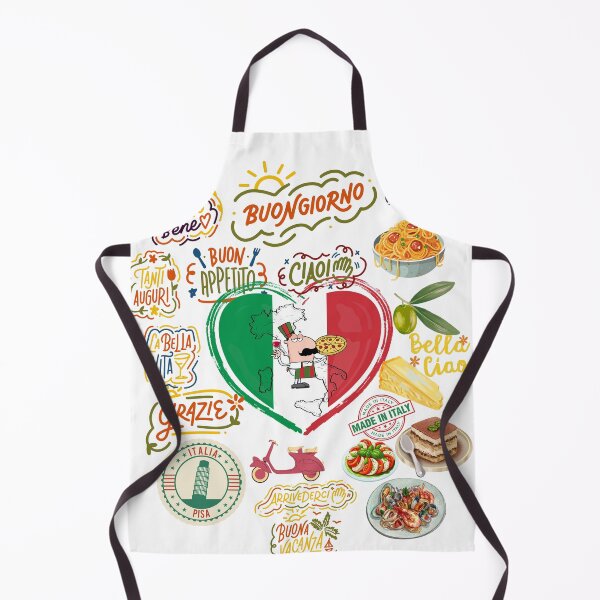 Item preview, Italian Vibes Doodles - Food, Culture & Phrases Collage designed and sold by Marcin Dabski.