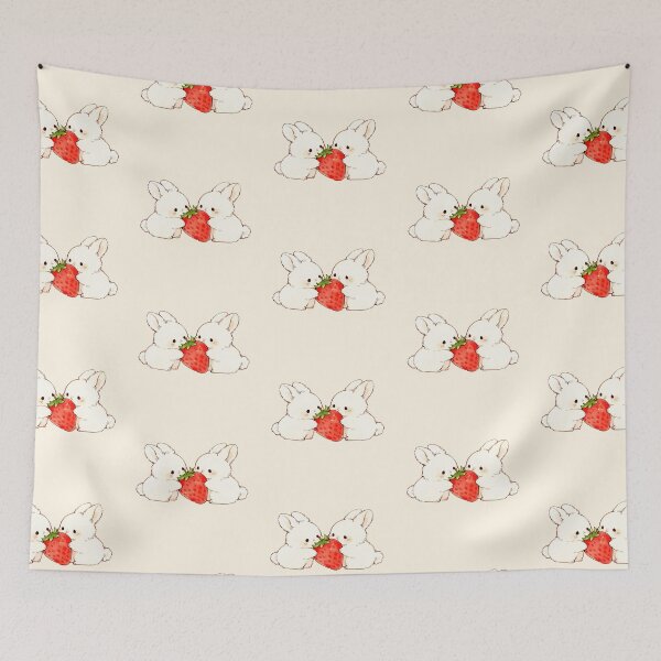 Item preview, Two Cute Bunnies Sharing a Strawberry designed and sold by jianina-alondra.