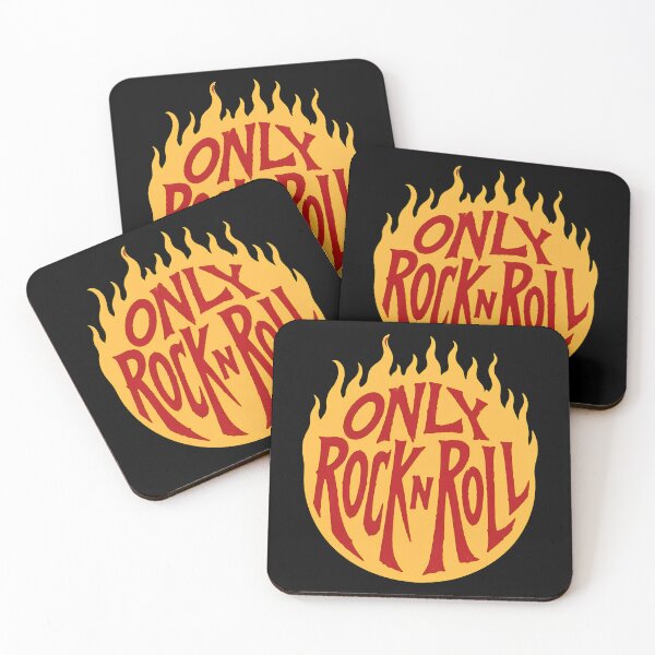 Item preview, Only Rock'N'Roll Flames Typographic -50 designed and sold by CuteBots.