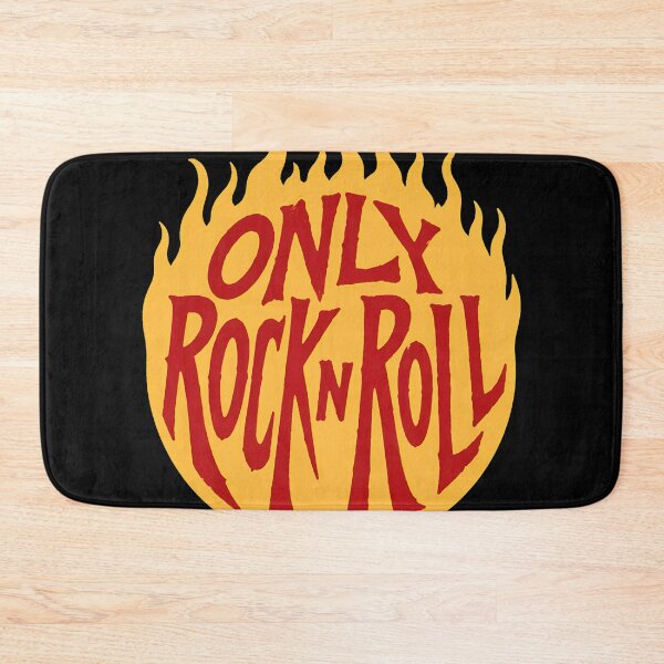 Item preview, Only Rock'N'Roll Flames Typographic -50 designed and sold by CuteBots.