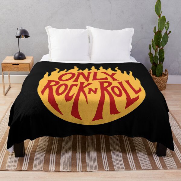 Item preview, Only Rock'N'Roll Flames Typographic -50 designed and sold by CuteBots.